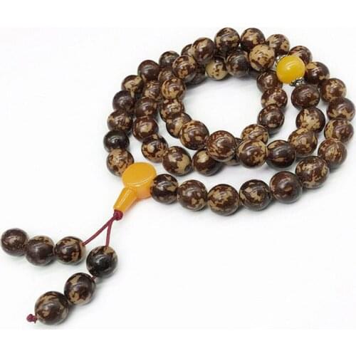 Natural 54 Beads Gift Unisex Handheld Flower Bodhi Root Buddha Beads Bracelet