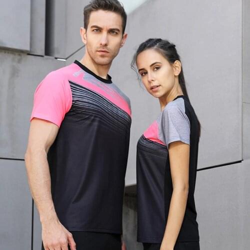 New High Quality Running Sport Outdoor Sweat Quick Dry Comfortable Breathable Badminton Shirt,Women/Men Table Tennis T Shirts