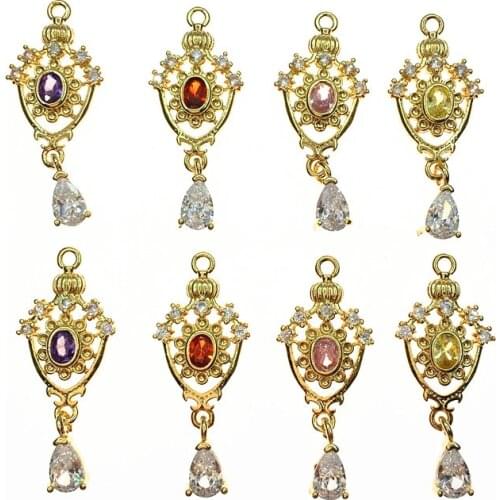 New arrival! 28x12mm 50pcs Cubic Zirconia Drop charm for Hand Made Earring DIY parts,Jewelry Accessories Findings & Component-3