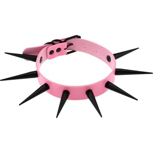 Sexy Punk Black Rivets Choker Collar Leather Necklaces Bondage Goth Jewelry Women Harness Gothic Necklace 2020