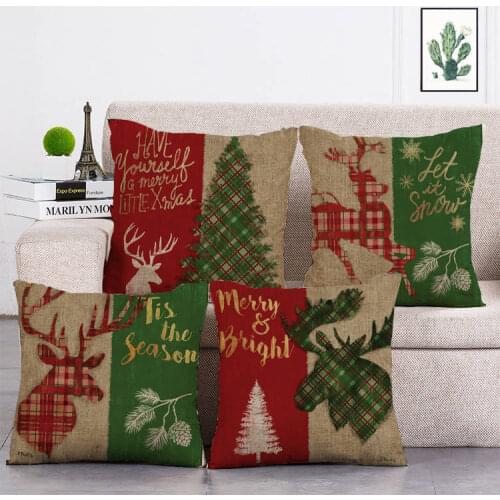 Christmas Pillow Cover Christmas Stag Christmas Deer Xmas Cushion Cover Woodland Animal Decor Christmas Decoration Stag T05
