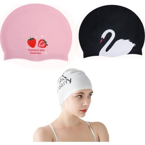 2021 Silicone Swim Cap Waterproof Pattern Swimming Cap For Women For Long And Hair Swim Cap Hat For Swimming