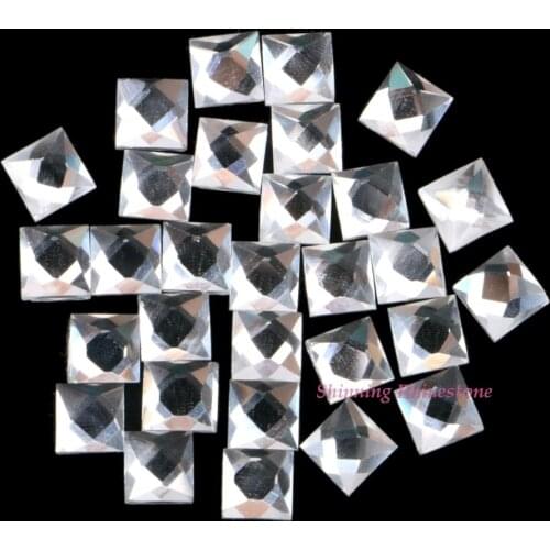 Glass HotFix Rhinestones Square 4x4 / 6x6 / 8x8 DMC Crystals Iron On Hot Fix Flatback Crystal Stone For DIY Garment