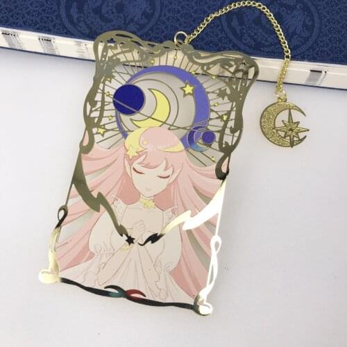 Tarot Card Fairy Pagination Mark Divination Girl Hollow Metal Bookmark Creative Gifts Retro Art Presents School Office Supplies