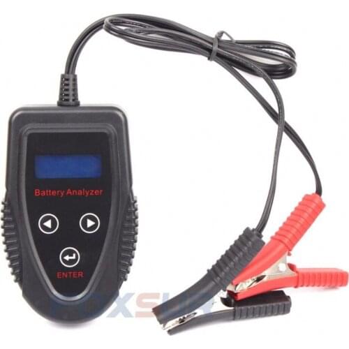 FOXSUR 12V Car battery tester LCD Battery Analyzer Car Charge Diagnostic Tool Gel AGM WET CA SLA Battery CCA IR SOH measurement