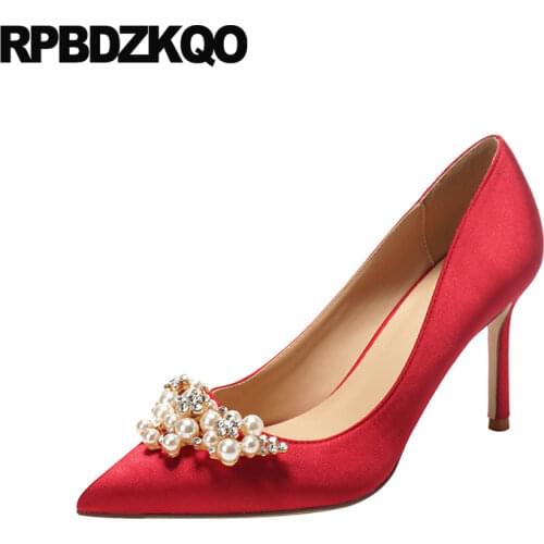 Golden Silver Fashion High Heels Cheap Pointed Toe Size 4 34 Footwear Pink Elegant 2018 Wedge Mesh Gold Casual Shoes Women Pumps