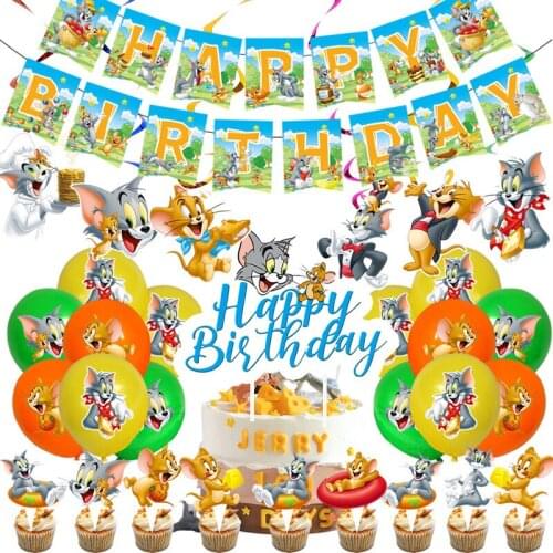 Cartoon Cat Party Decoration mouse Latex Balloon Kids Gift Baby Shower Sling Small row Boy Faovr Party Supplies Disposable
