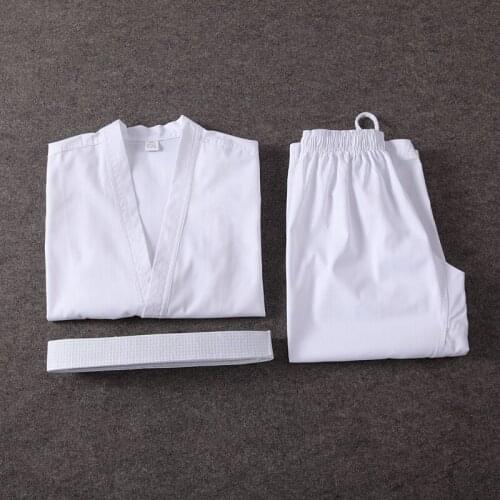 Karate uniform Taekwondo uniforms White kids adult taekwondo Karate dobok Exquisite Embroidery tkd clothing Kungfu wushu suit
