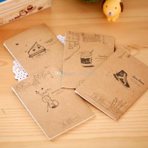 Vintage Notebook Soft Copy 64K Small Notepad Kraft Paper Notebook Portable Students Gifts