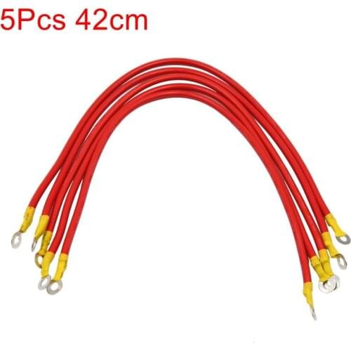X Autohaux 27cm 42cm 45cm DC 12V 24V Red Car Battery Ground Wire Electric Conduction Stable Voltage Cable