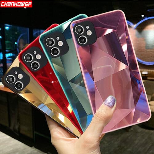 3D Diamond Glitter Mirror Case For iPhone 12 11 Pro XS Max XR X Laser Soft Back Cover For iPhone 12 7 8 7Plus SE 2020 Phone Case