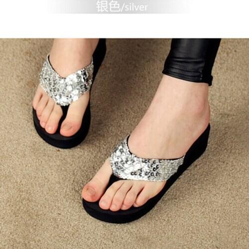 Womens Summer Sequins Anti-Slip Sandals Slipper Indoor & Outdoor Flip-flops Shoes Slippers Colorful Diamond Crystal fashion