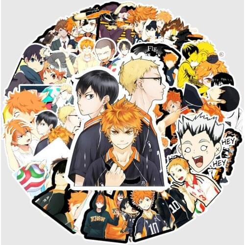 10/52Pcs/Set Haikyuu!! Stickers Japanese Anime Sticker Volleyball for Decal on Guitar Suitcase Laptop Phone Fridge Motorcycle