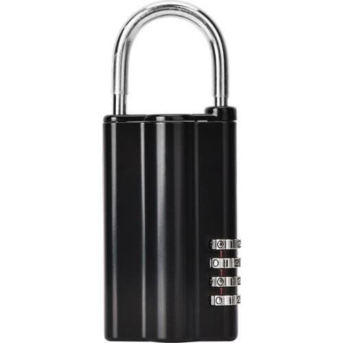 4 Digit Combination Password Lock Safe Key Storage Lock Box Security Padlock Storage Box Combination Lock (Black)