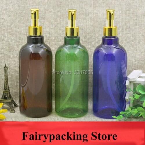 500ML 5/10pcs Large Size Empty Plastic Shampoo/Body Wash Refillable Bottle, Blue/Amber/Green Emulsion/Lotion/Cream Pump Bottle