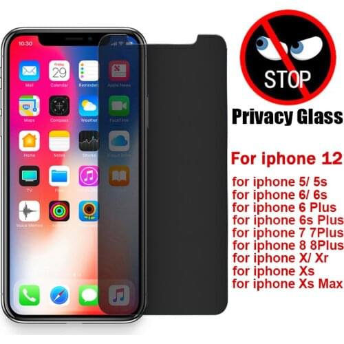 Anti Spy Tempered Glass for Iphone 12 Mini Pro Max Privacy Screen Protectors for Iphone X XR XS Max 6 7 8 Plus Protective Film