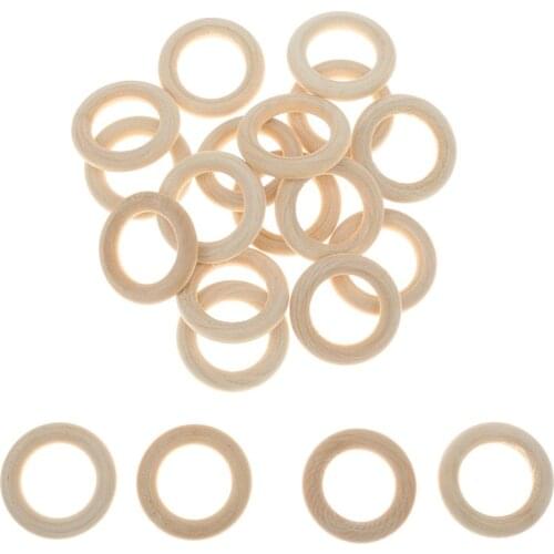 50pcs Wood Rings Wooden Rings for Craft, Ring Pendant and Connectors Jewelry Making 1.18 Inch Diameter (30mm)