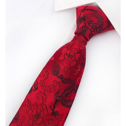 Tie Mens Gifts Trendy Personality Festive Retro Dragon Pattern Wedding Banquet Floral Necktie Groom Groomsman Accessories