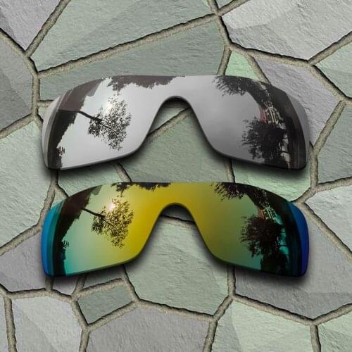 Chrome&Yellow Golden Sunglasses Polarized Replacement Lenses for Oakley Batwolf