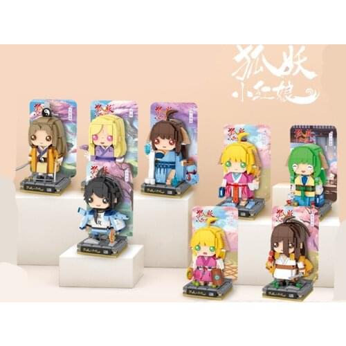 LOZ new fox demon little red lady anime surrounding toy ornaments assembled building blocks mini particles building blocks