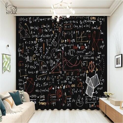 Math Multicolored Geometrical Plots Formulas Curtain Modern Curtains In The Living Room Europe Curtains Of Beads Micro Shading