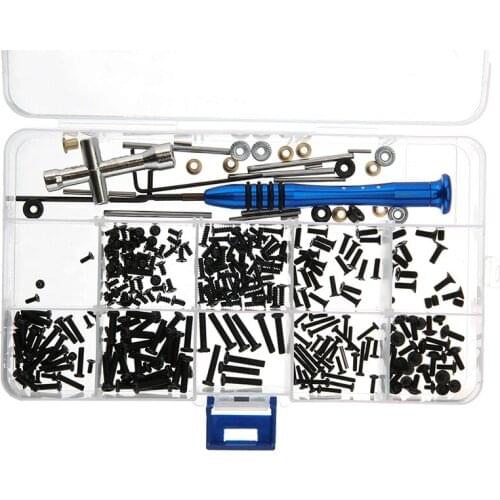 1 Set 317pcs RC Car Metal Screws Nuts Screwdriver Wrench Repair Tools Kit for 1:14 144001 RC Car Accessories