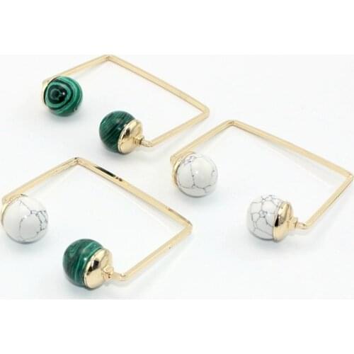 Fashion Crystal Mint Resin Stone Irregular Bracelets Bangles for Women Jewelry Display