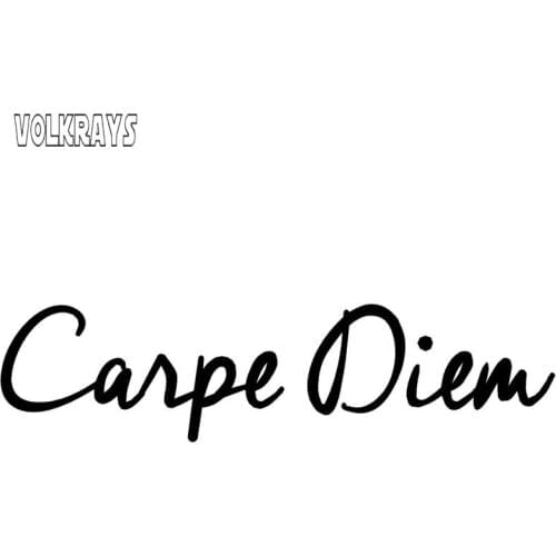 Volkrays Fashion Text Decal Carpe Diem Vinyl Sunscreen Creative Decals for Automobile Motorcycles Laptop Trunk,20cm*5cm