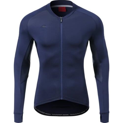 Santic Men Cycling Jersey Long Sleeve Comfortable Sunscreen Road Bike Mountain Bike Cycling Jersey Tops Reflective Asian