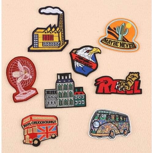 50pcs/Lot Embroidery Patches Letters Clothing Decoration Accessories Car House Electric Fan Diy Iron Heat Transfer Applique