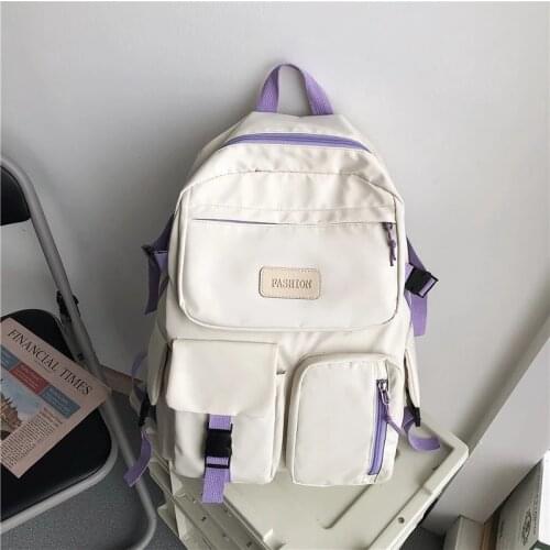 2021 new Fashion Female Bookbag Canvas Women Backpack for Teenagers Girl College Men Black School Bag Student Schoolbag Mochila