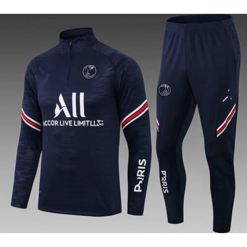 The New 21 22 Mens Real Soccer Jacket Tracksuit Kits Training Wear Clothes Man Set Zippered Long-Sleeved Sports Suit trousers