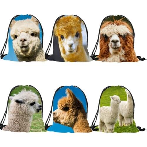 2018 new fashion alpaca 3D printing Backpack travel softback women mochila drawstring bag School girls ladies shoulder bag