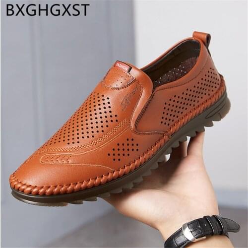 Loafers Men Sandals Leather Designer Mens Shoes Casual Italian Vintage Shoes Genuine Leather Shoes Men 2020 Chaussure Homme Buty