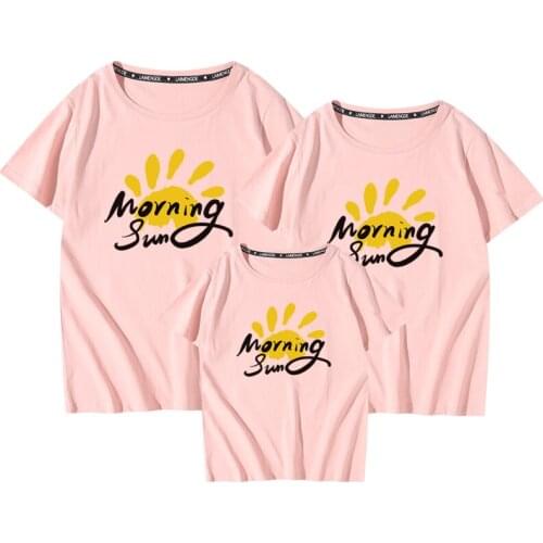 Morning Sun Happy Family Clothes Short Sleeve T Shirts Family Matching Clothes Good Cotton Short Sleeve Top Tee Shirts