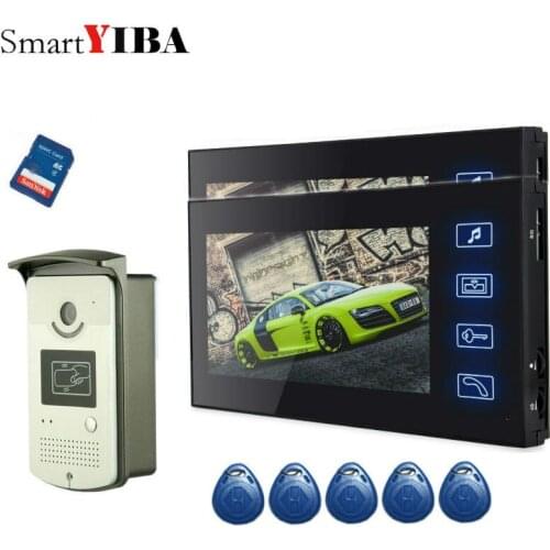 SmartYIBA 7" Video Door Intercom Doorbell Phone Wired Visual Video Intercom Speakerphone System Home Recording intercom