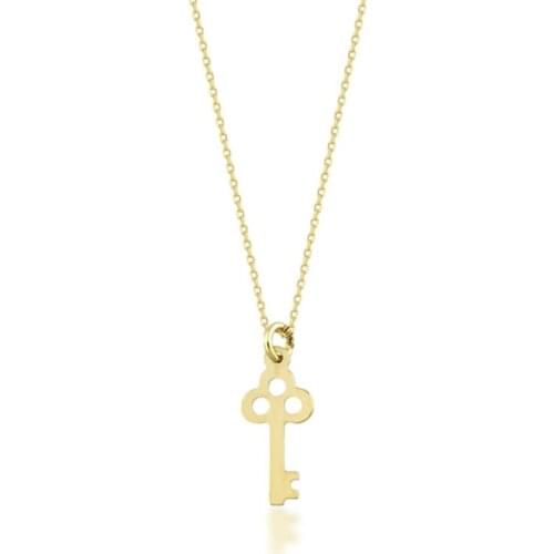 Symbol Gold Key Gold Necklace Minimal Design Best Quality Party Jewelry Trendy Delicate Key Lock Pendant Friendship Love Gift