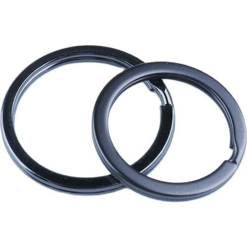 10 PCS Metal Key Holder Split Rings 27mm 23mm Black Unisex Keyring Keychain Keyfob Accessories Plated Round Split Keychain DIY