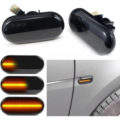 2pcs Smoked Dynamic LED Side Marker Turn Signal Light For Dacia Duster Renault Logan Megane 1 Clio1 2 KANGOO ESPACE