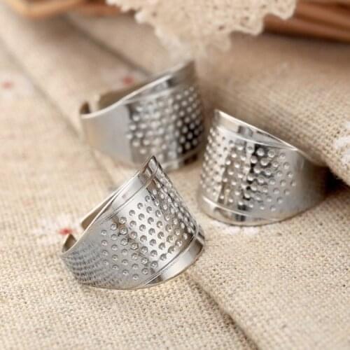 3pcs Metal Finger Thimbles Tailor Sewing Grip Shield Protector Sewing Machine Handworking Pin Needle Tools