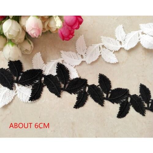 5 Yards/lot Wide 6cm leaf type milk silk water soluble embroidery lace accessories DIY accessories