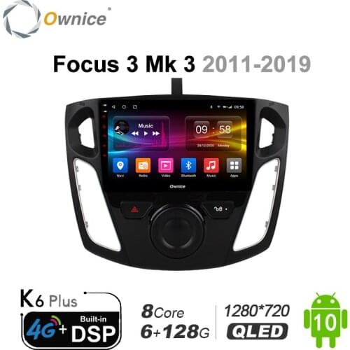 2din Ownice Car Radio Android 10.0 Octa Core Carplay GPS Navigation Multimedia Car Video Player for Ford Focus 3 Mk 3 2011-2019