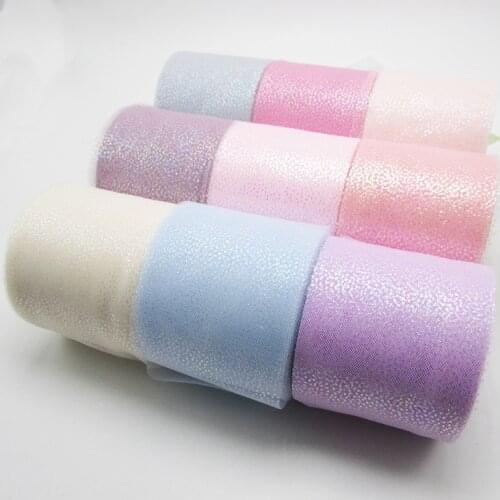 6cm*25yards star shiny tulle Rolls tape bowknot for Birthday Decoration Wedding Decor Party Supplies Baby Shower Tutu Skirt