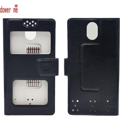 Dower me Double window Flip PU Leather Case Cover For Ergo B502 Basic Dual Sim Smart Phone In Stock N3