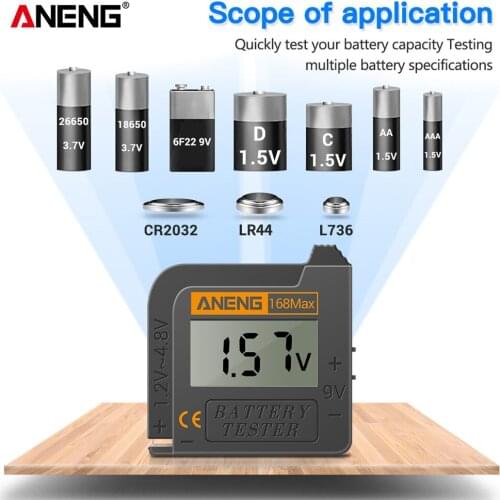 Digital Lithium Battery Capacity Tester 168Max Universal test Checkered load analyzer Display Check AAA AA Button Cell