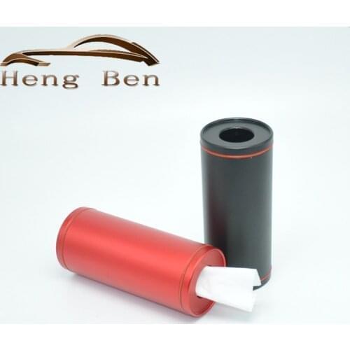 Cylinder Car Tissue Box Car Accessories Paper Tube Car Accessory Aluminium Magnesium Alloy