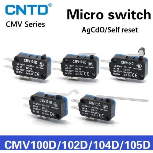 CNTD Micro switch CMV100D CMV101D CMV102D CMV103D CMV104D CMV105D CMV106D Small Durable Micro Limit Switch 10A 250V 380V