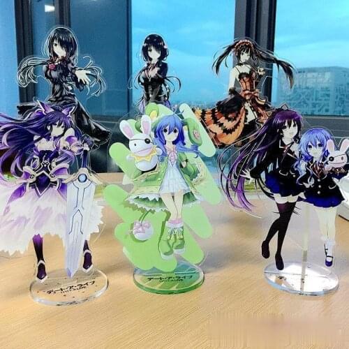 DATE A LIVE Acrylic Stand Model Doll Keychain Tokisaki Kurumi Action figure Toy Keyring Pendant 21cm Nightmare anime figures