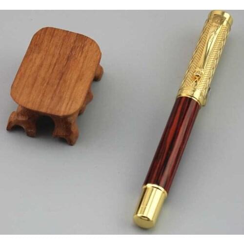 DKW gold and red fountain pen High quality metal pens business gift students gift luxury with 5pcs ink sac 106