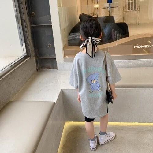 Toddler Girls T Shirts Casual Loose Cartoon Cotton T-shirt For Girls 2-9 Y Children Clothing Summer Baby Short Sleeve Tee Shirts